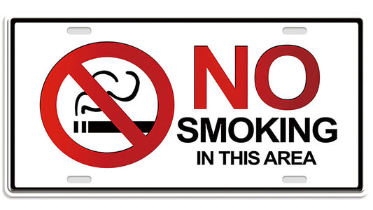 Metalen wandbord | No smoking in this area | Kentekenplaat | 15x30cm |