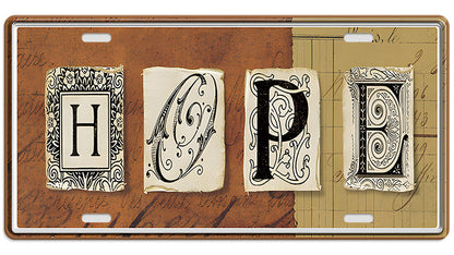 Metalen wandbord | Hope | Kentekenplaat | 15x30cm |