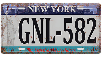 Metalen wandbord | New York GNL-582 | Kentekenplaat | 15x30cm |