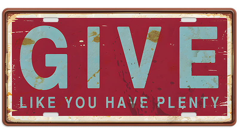 Metalen wandbord | Give | Kentekenplaat | 15x30cm |