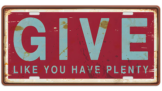 Metalen wandbord | Give | Kentekenplaat | 15x30cm |