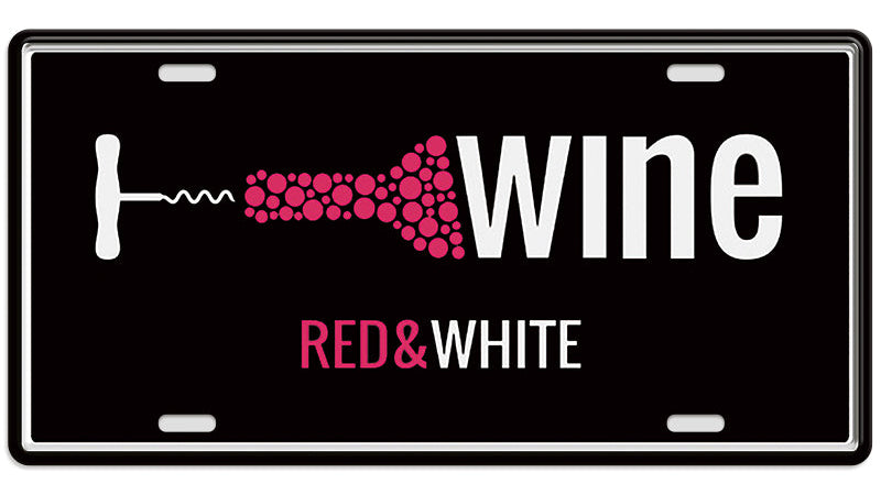 Metalen wandbord | Wine | Kentekenplaat | 15x30cm |