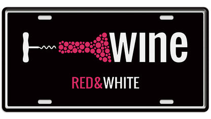 Metalen wandbord | Wine | Kentekenplaat | 15x30cm |