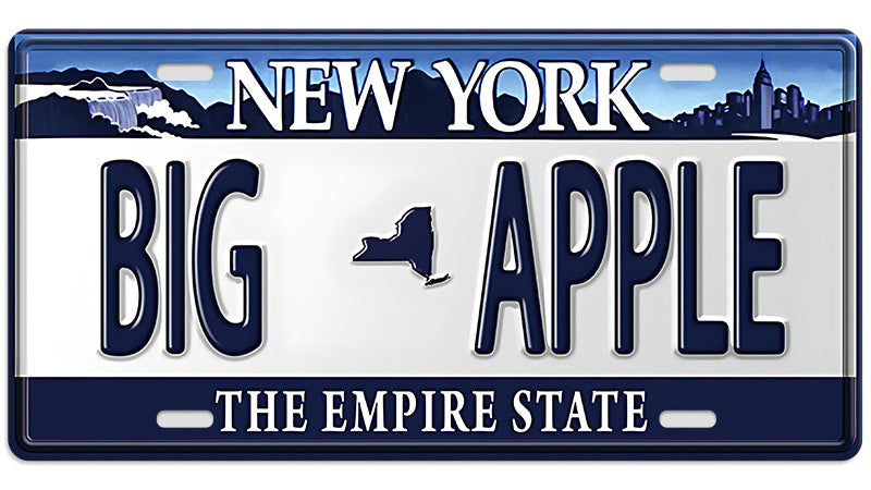 Metalen wandbord | New York Big Apple | Kentekenplaat | 15x30cm |