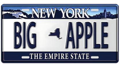 Metalen wandbord | New York Big Apple | Kentekenplaat | 15x30cm |