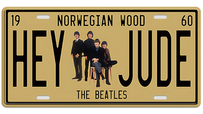 Metalen wandbord | Hey Jude | Kentekenplaat | 15x30cm |
