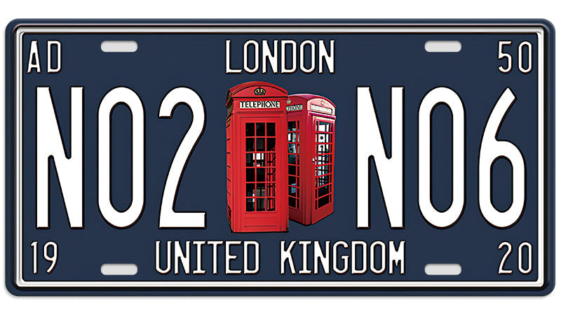 Metalen wandbord | London United Kingdom N02 | Kentekenplaat | 15x30cm |
