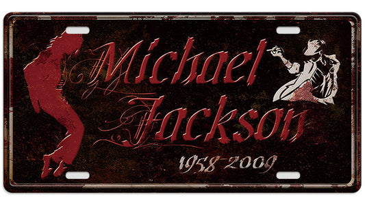 Metalen wandbord | Michael Jackson 1958 | Kentekenplaat | 15x30cm |