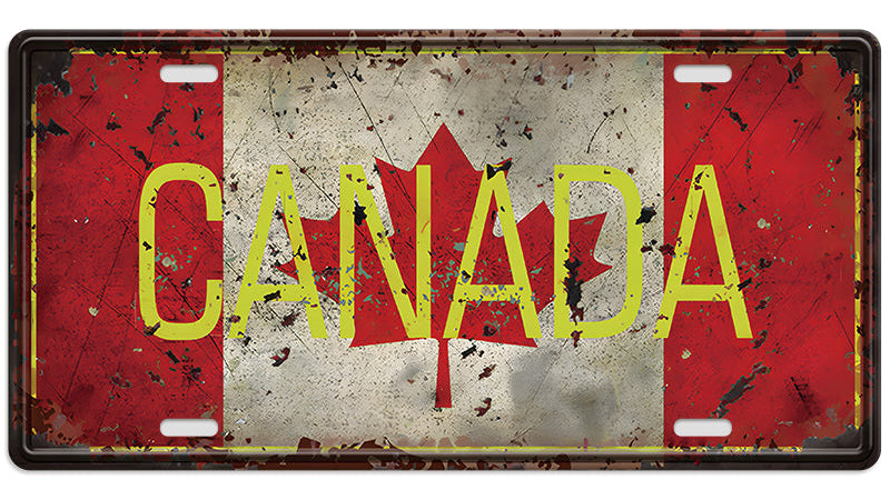 Metalen wandbord | Canada | Kentekenplaat | 15x30cm |