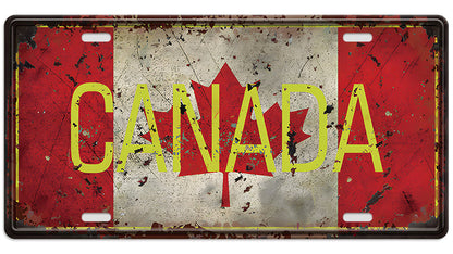 Metalen wandbord | Canada | Kentekenplaat | 15x30cm |