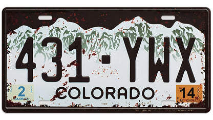 Metalen wandbord | Colorado | Kentekenplaat | 15x30cm |