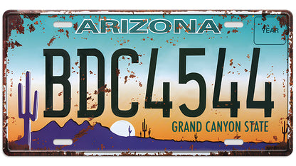 Metalen wandbord | Arizona Grand Canyon State | Kentekenplaat | 15x30cm |