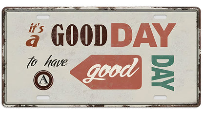 Metalen wandbord | Goodday | Kentekenplaat | 15x30cm |