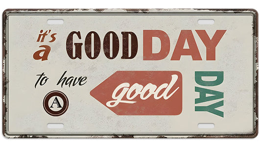 Metalen wandbord | Goodday | Kentekenplaat | 15x30cm |