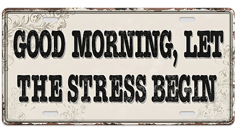 Metalen wandbord | Good morning | Kentekenplaat | 15x30cm |