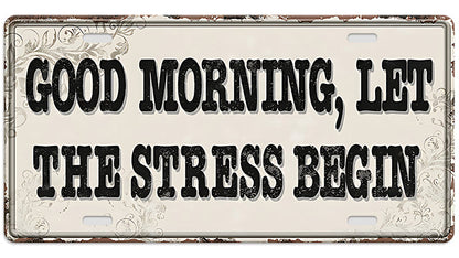Metalen wandbord | Good morning | Kentekenplaat | 15x30cm |