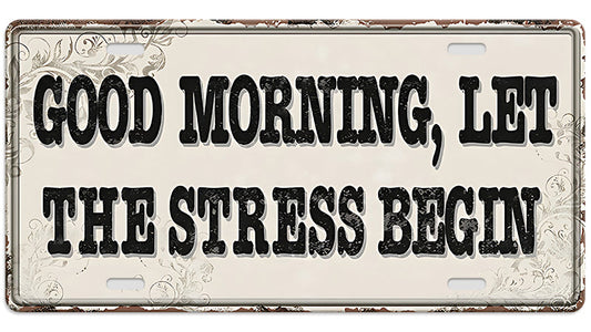 Metalen wandbord | Good morning | Kentekenplaat | 15x30cm |