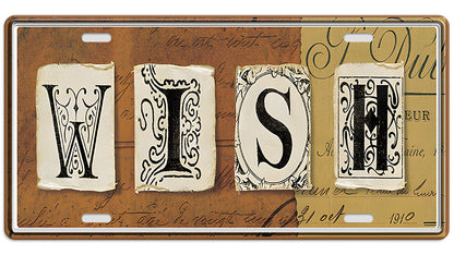 Metalen wandbord | Wish | Kentekenplaat | 15x30cm |