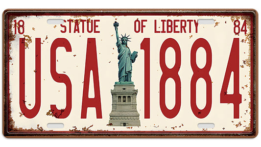 Metalen wandbord | USA Statue Of Liberty | Kentekenplaat | 15x30cm |