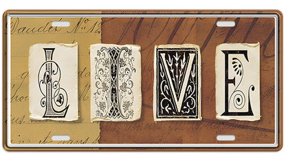 Metalen wandbord | Live | Kentekenplaat | 15x30cm |