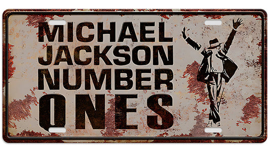 Metalen wandbord | Michael Jackson number ones | Kentekenplaat | 15x30cm |