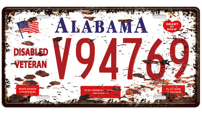 Metalen wandbord | Alabama | Kentekenplaat | 15x30cm |