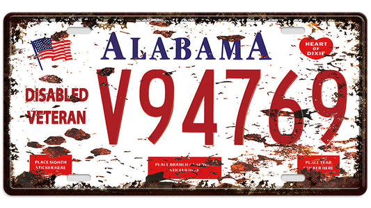 Metalen wandbord | Alabama | Kentekenplaat | 15x30cm |