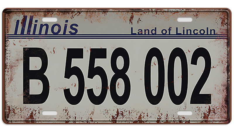 Metalen wandbord | Illinois | Kentekenplaat | 15x30cm |