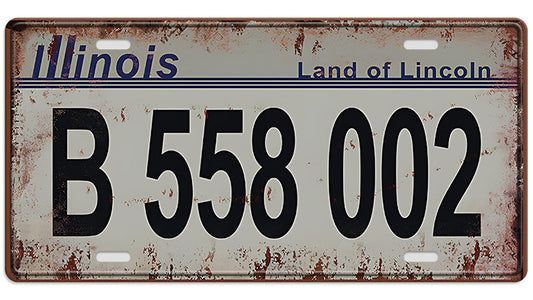 Metalen wandbord | Illinois | Kentekenplaat | 15x30cm |