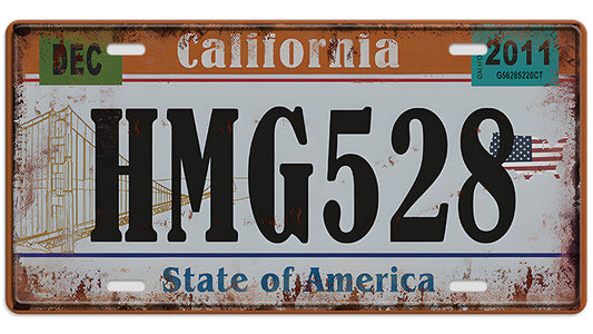Metalen wandbord | California State Of America | Kentekenplaat | 15x30cm |