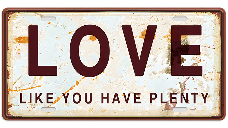 Metalen wandbord | Love | Kentekenplaat | 15x30cm |