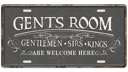 Metalen wandbord | Gents room | Kentekenplaat | 15x30cm |