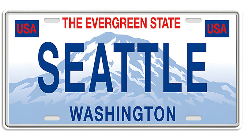 Metalen wandbord | Seattle Washington | Kentekenplaat | 15x30cm |