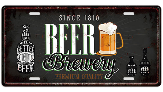 Metalen wandbord | Beer brewery | Kentekenplaat | 15x30cm |