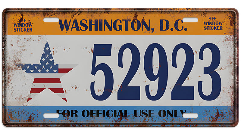Metalen wandbord | Washington, D.C. | Kentekenplaat | 15x30cm |