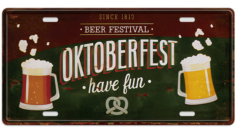 Metalen wandbord | Oktoberfest | Kentekenplaat | 15x30cm |