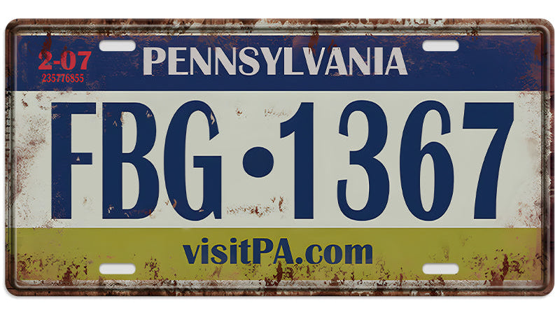 Metalen wandbord | Pennsylvania | Kentekenplaat | 15x30cm |
