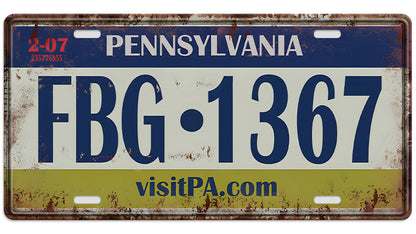Metalen wandbord | Pennsylvania | Kentekenplaat | 15x30cm |