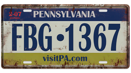 Metalen wandbord | Pennsylvania | Kentekenplaat | 15x30cm |