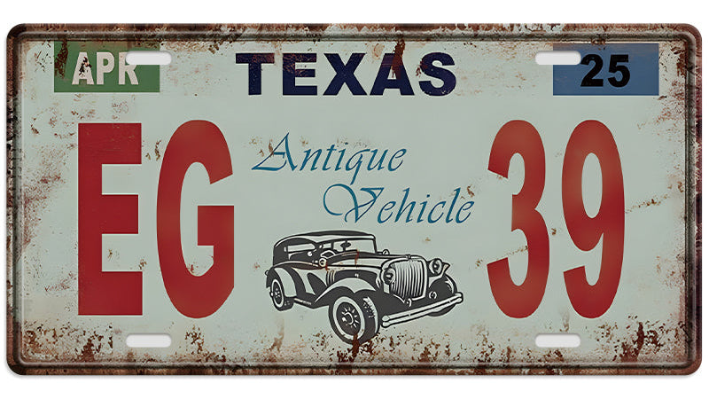 Metalen wandbord | Texas | Kentekenplaat | 15x30cm |