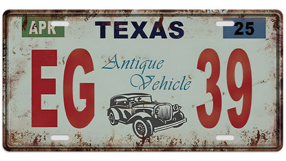 Metalen wandbord | Texas | Kentekenplaat | 15x30cm |