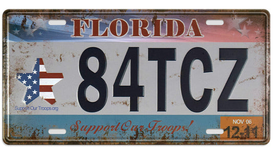 Metalen wandbord | Florida | Kentekenplaat | 15x30cm |