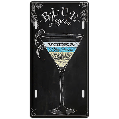 Metalen wandbord | Blue Lagoon | Kentekenplaat | 30x15cm |