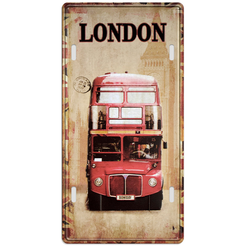 Metalen wandbord | London bus | Kentekenplaat | 30x15cm |