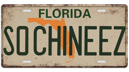 Metalen wandbord | Florida Sochineez | Kentekenplaat | 15x30cm |