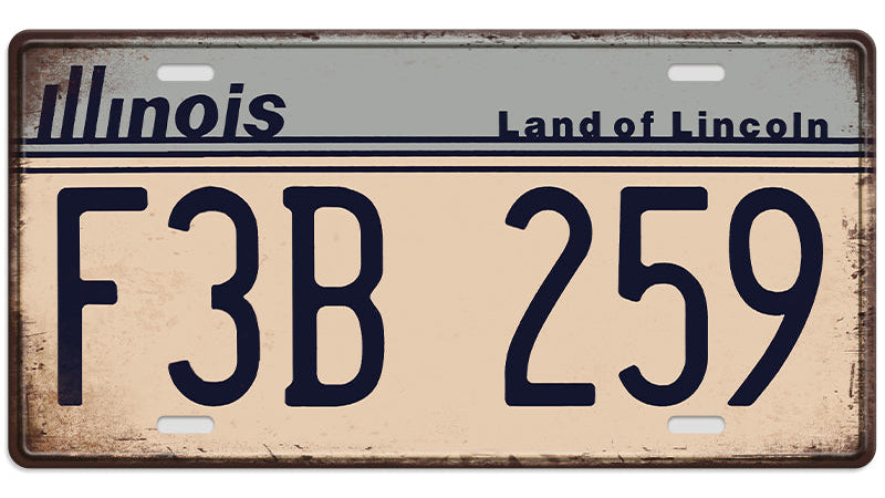 Metalen wandbord | Illinois Land of Lincoln | Kentekenplaat | 15x30cm |