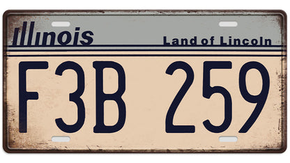 Metalen wandbord | Illinois Land of Lincoln | Kentekenplaat | 15x30cm |