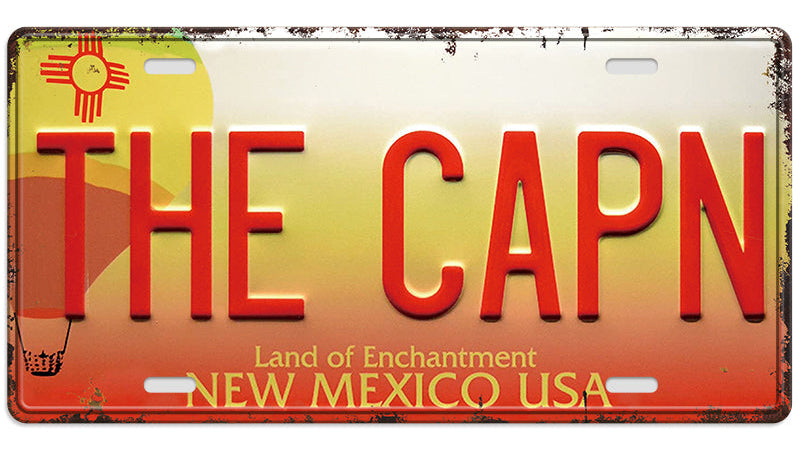 Metalen wandbord | The Capn | Kentekenplaat | 15x30cm |