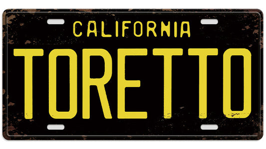 Metalen wandbord | California Toretto | Kentekenplaat | 15x30cm |