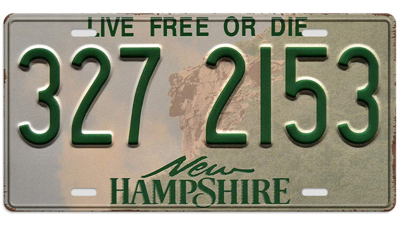 Metalen wandbord | Live free or die New Hampshire | Kentekenplaat | 15x30cm |